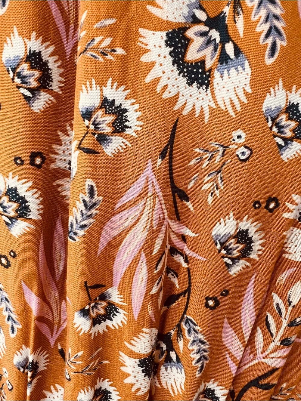 Universal Thread Floral Maxi Dress XL Mustard Yellow Ruffle Balloon Sleeve NWT - Picture 5 of 7
